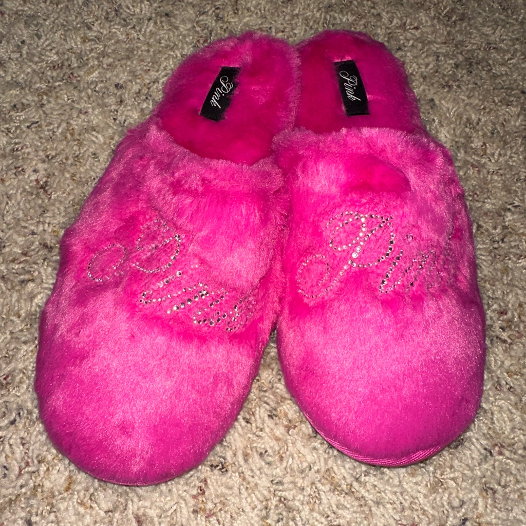 Pink Victoria's Secret Bright Pink Slippers Size Xl